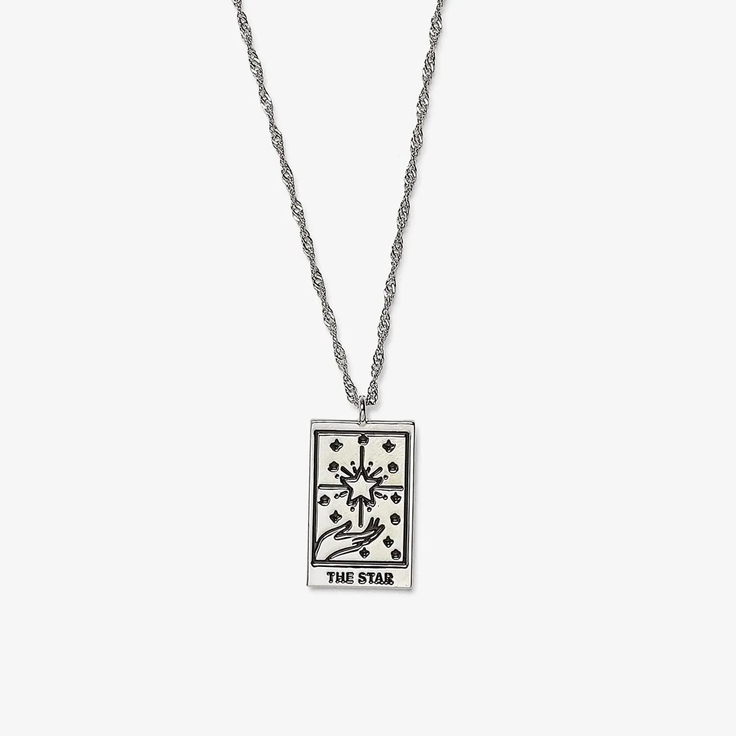 Pura Vida 18" Silver or Rose Gold Tarot Pendant Necklace - Handmade Statement Necklace with Silver or Rose Gold Chain - Long Necklaces, Boho Jewelry for Women - 3" Extender