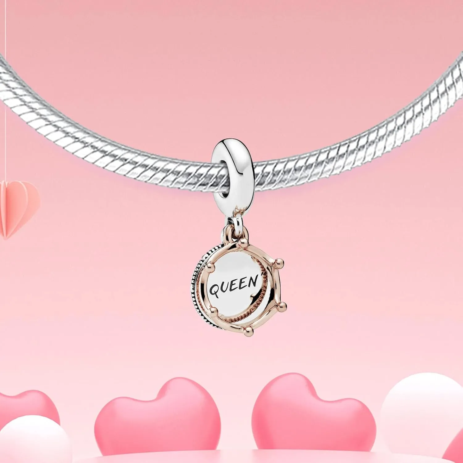 Queen Happy Birthday Hot Air Balloon Family Puppy Charm 925 Sterling Silver Charms for Bracelets and Necklaces Mother's Day Charms for Women