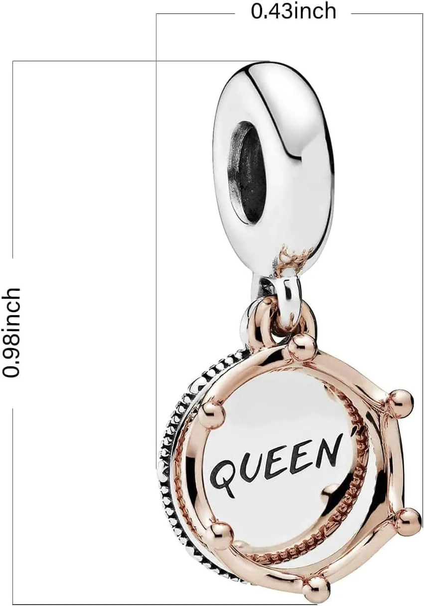 Queen Happy Birthday Hot Air Balloon Family Puppy Charm 925 Sterling Silver Charms for Bracelets and Necklaces Mother's Day Charms for Women