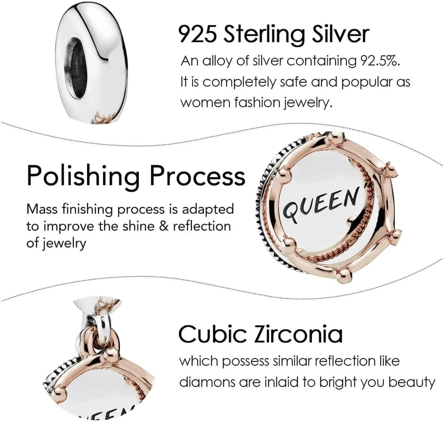Queen Happy Birthday Hot Air Balloon Family Puppy Charm 925 Sterling Silver Charms for Bracelets and Necklaces Mother's Day Charms for Women