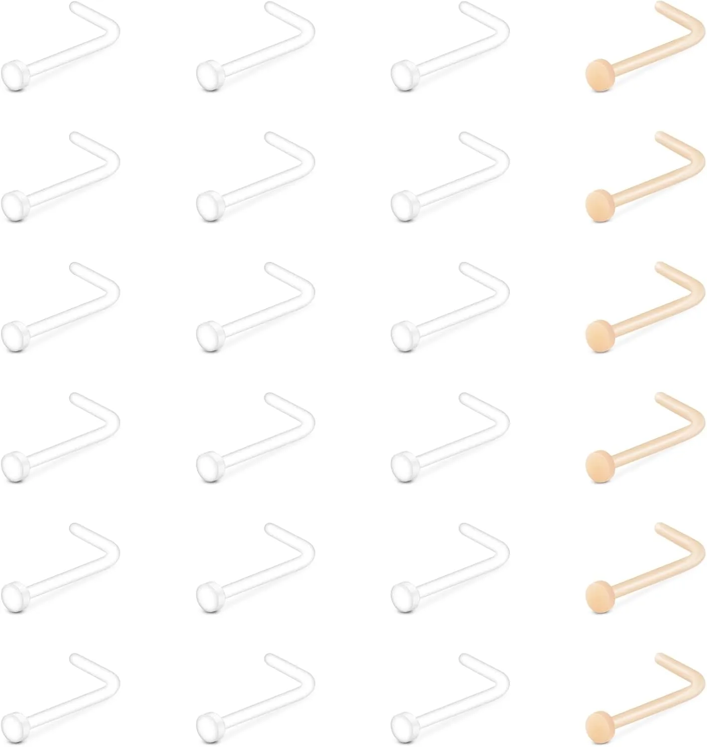 QWALIT Clear Nose Studs for Work Clear Nose Rings for Work Clear Nose Piercing Plastic Nose Rings for Surgery Invisible Nose Retainer Clear Cartilage Earring Clear Earrings for Sports Septum Retainer
