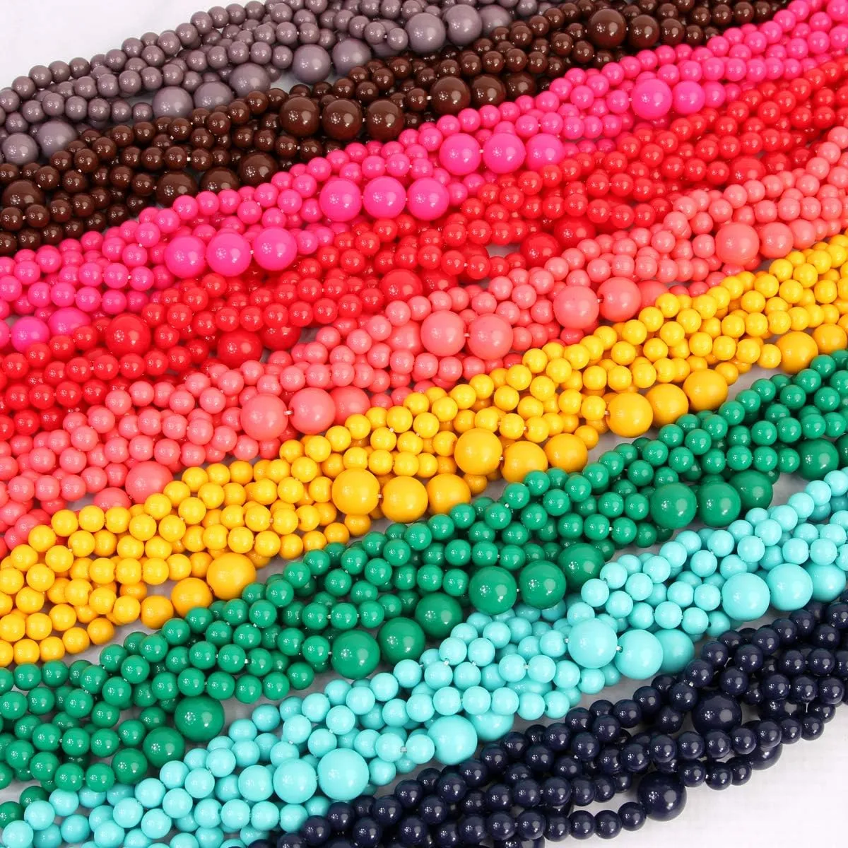 RIAH FASHION Braided Chunky Cluster Bead Bubble Statement Necklace - Multi Strand Twisted Colorful Twisted Bib Collar Acrylic, Sparkly Crystal