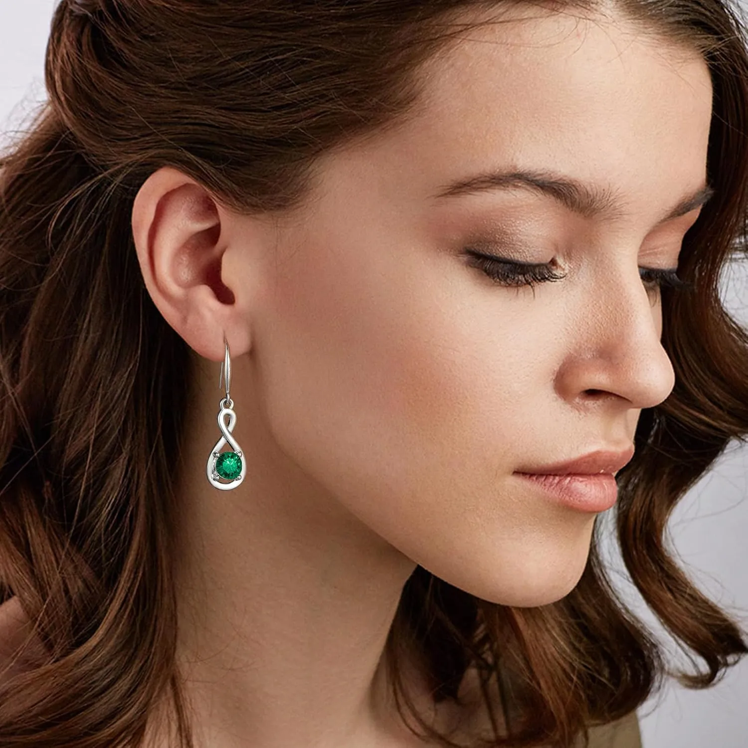 Ritach Silver Dangle Earrings Sets for Women Crystal Lever back Dangle Drop Earrings Colorful Cubic Zirconia Jewelry Gifts for Women