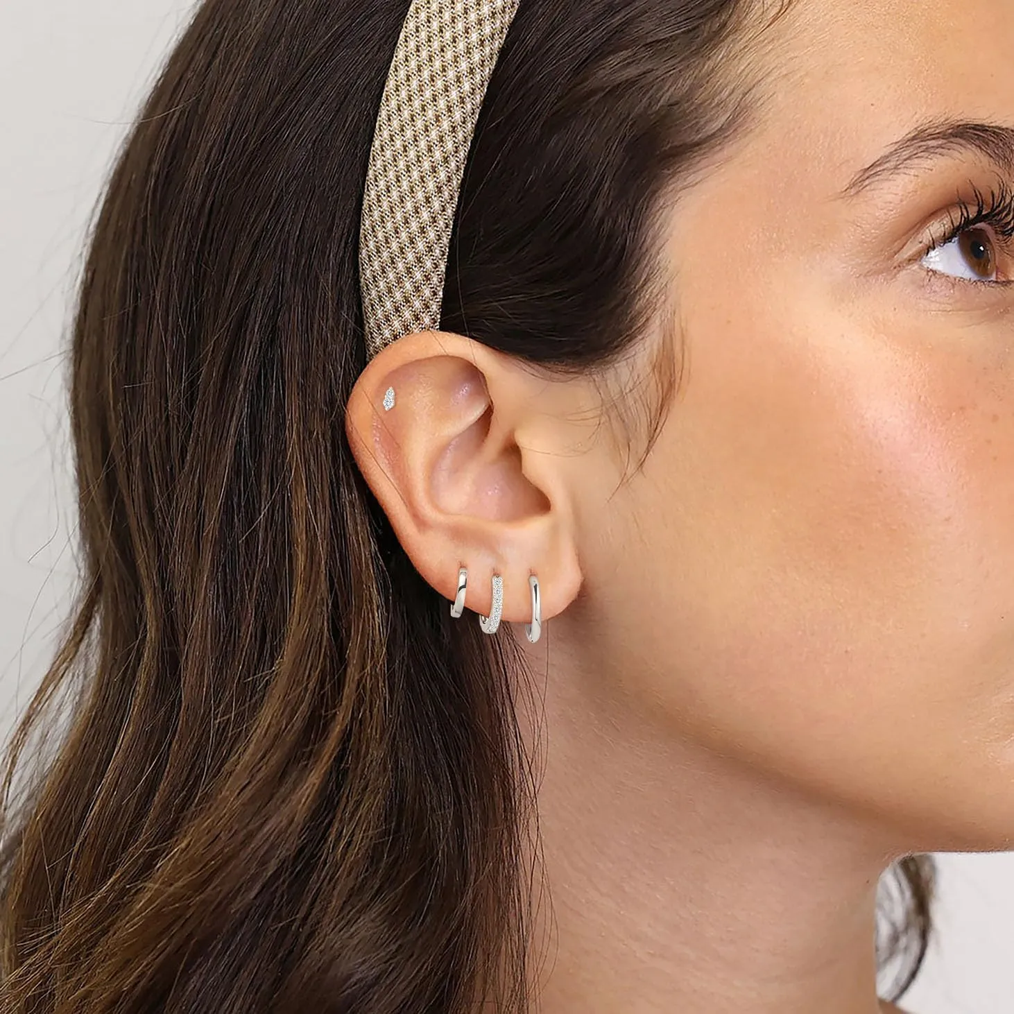 RLMOON Gold Earring Set for Women 925 Sterling Silver Post Stud Earring Small Hoop Earring 14K Gold Plated Hypoallergenic Cartilage Stud Earring Stack for Multiple Piercing 5 Pairs