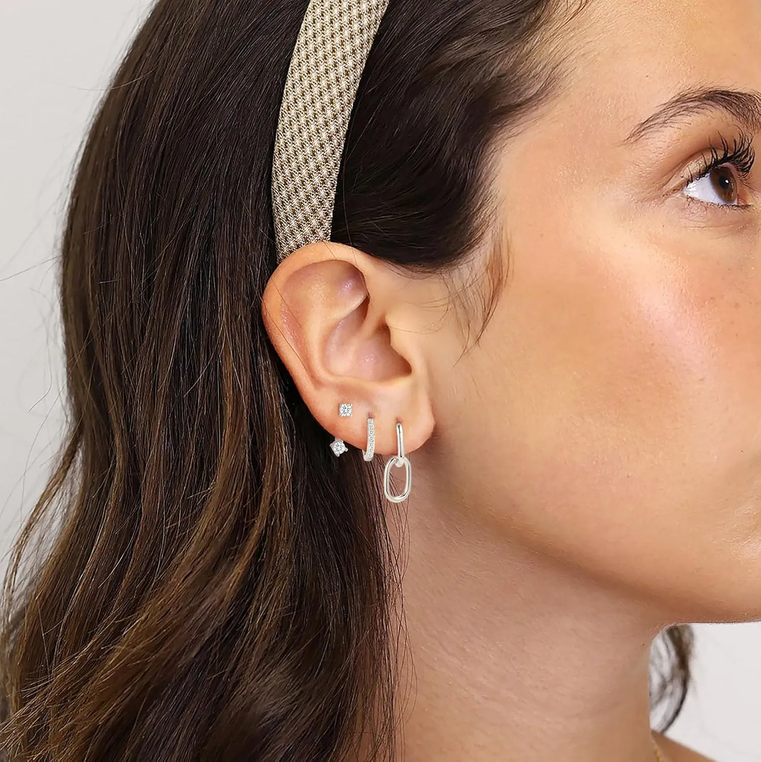 RLMOON Gold Earring Set for Women 925 Sterling Silver Post Stud Earring Small Hoop Earring 14K Gold Plated Hypoallergenic Cartilage Stud Earring Stack for Multiple Piercing 5 Pairs