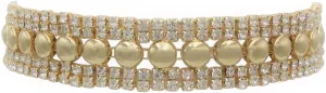Rosemarie Collections Women's Elegant Crystal Rhinestone Statement Choker Tennis Necklace, 11.5" 3.5" Extender