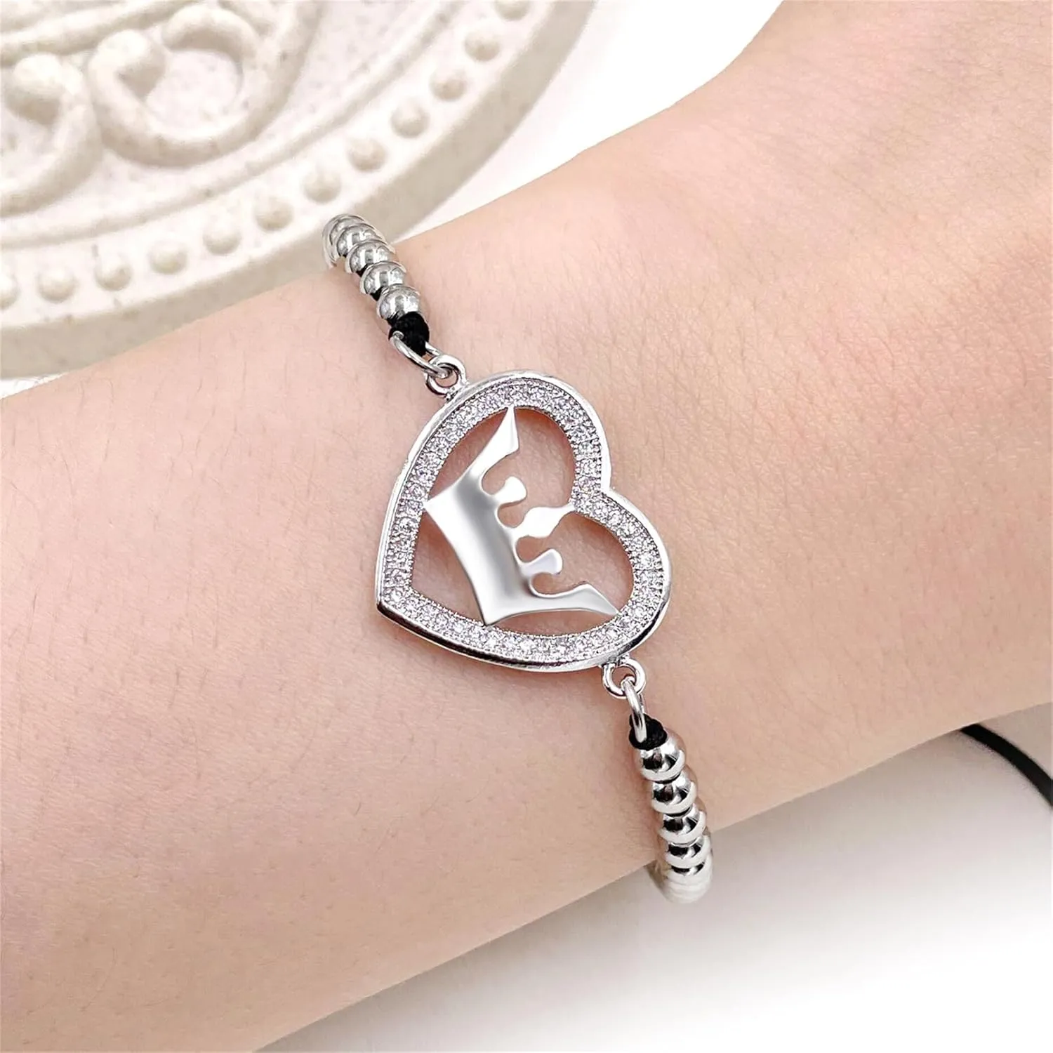 Royal Crown Bracelet - Love and Honor Micro Pave Cubic Zirconia Bracelet 5.9'   3.9" Extended Handmade Beaded String Emperor Jewelry Christmas, Birthday, Anniversary