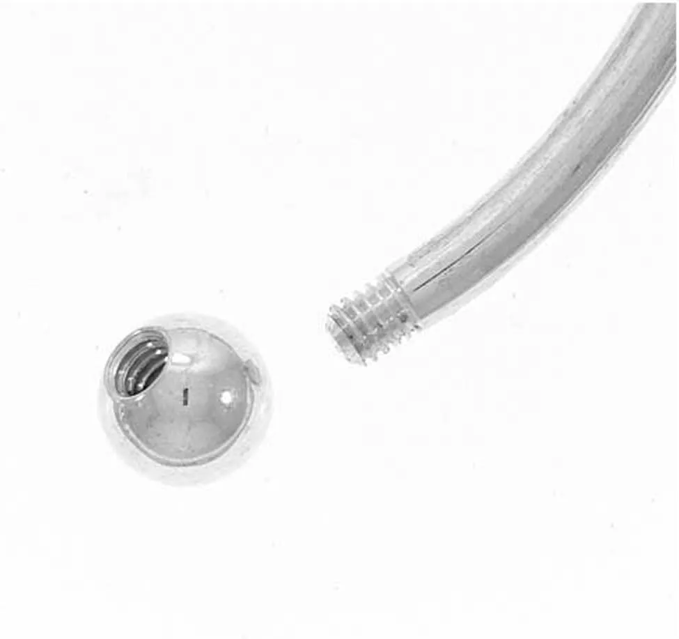 RUBYCA 20pcs White Silver Plated Bangle Bracelet Screw End Ball Cuff Charm Beads DIY Jewelry
