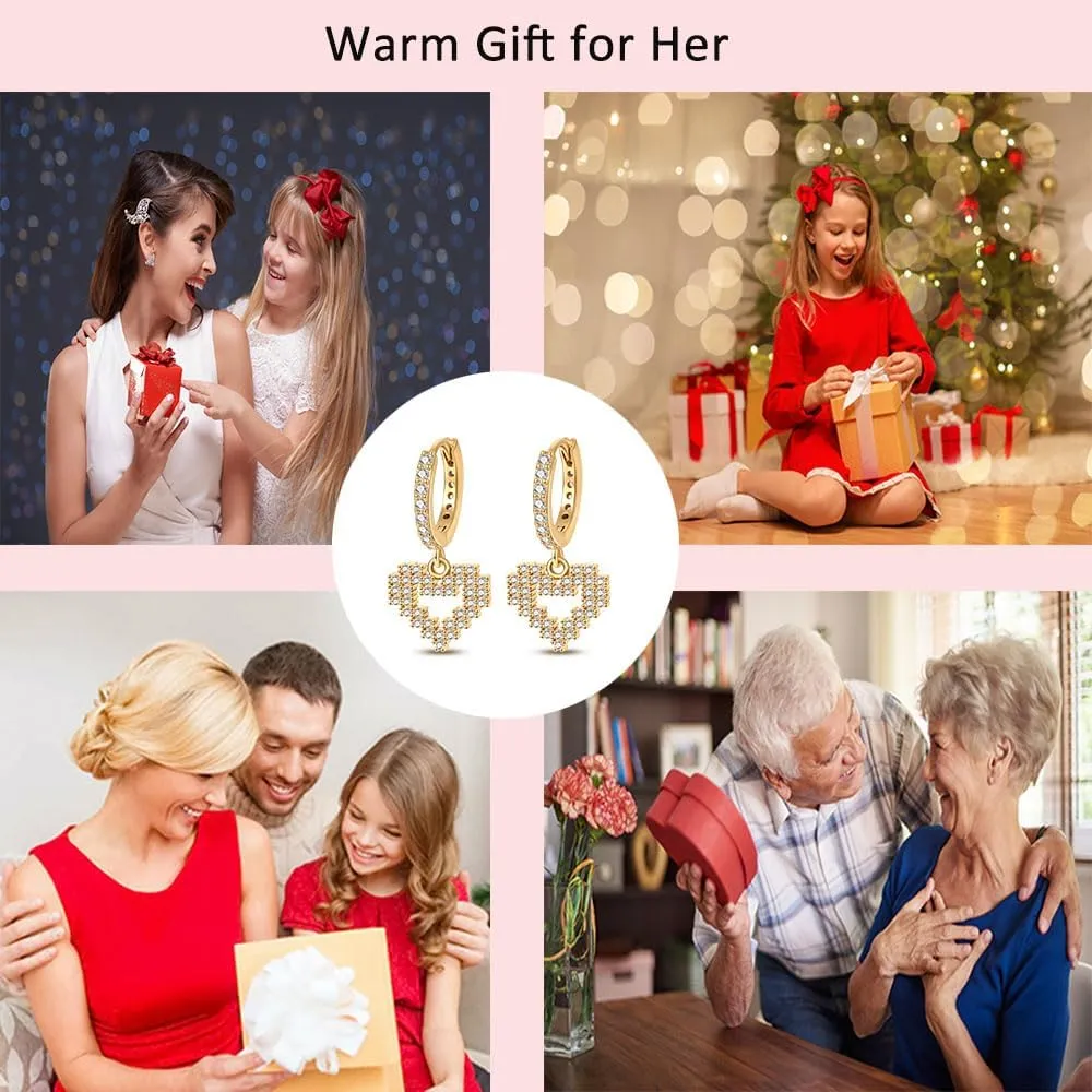 S925 Sterling Silver Earrings Trendy Hypoallergenic Hoop Earrings with Colorful Cubic Zirconia