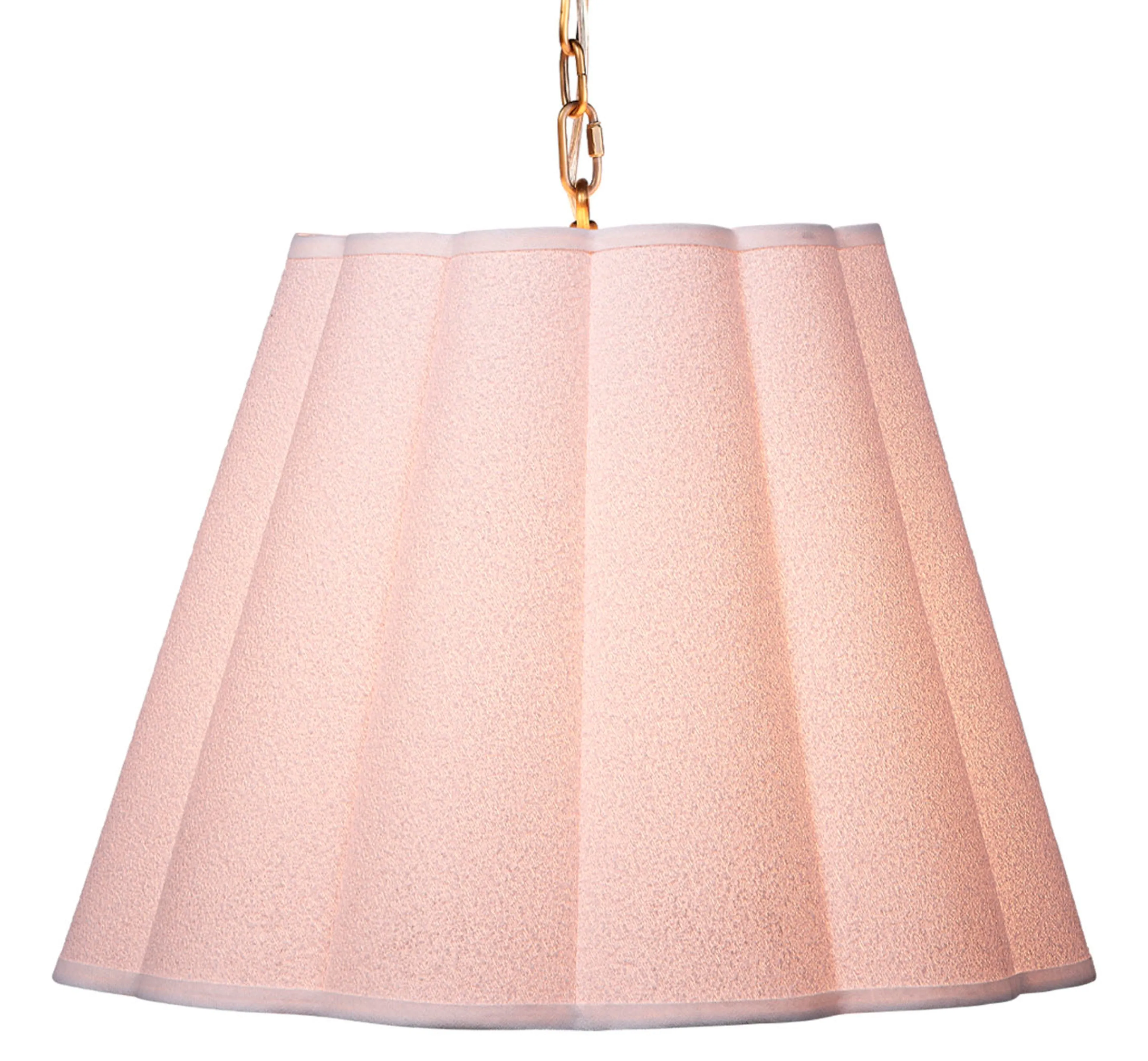 Scalloped 1-Light Pendant, Boucle Linen