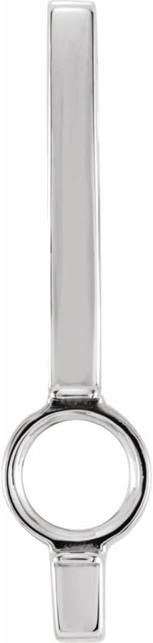 Semi-Polished Platinum 3.25mm Round Shape Bar Slide Pendant Fine Jewelry for Women Gifts for Her (Mounting Only, Not All Stones Included)