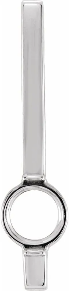 Semi-Polished Platinum 3.25mm Round Shape Bar Slide Pendant Fine Jewelry for Women Gifts for Her (Mounting Only, Not All Stones Included)