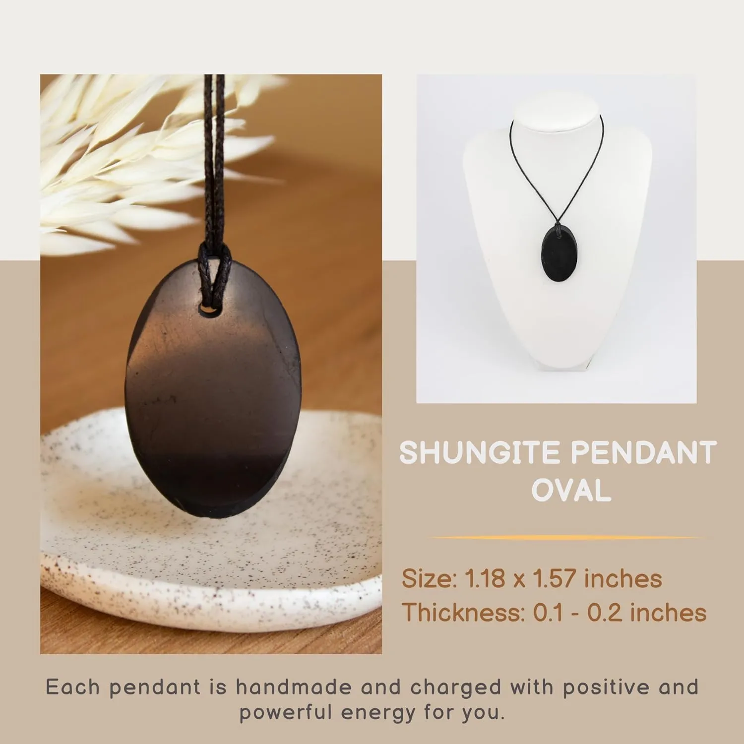 Shungite Necklace Pendant Jewelry Set Pack - Authentic Shungite Protection Blocking Stones - Crystal Shield for Women and Men