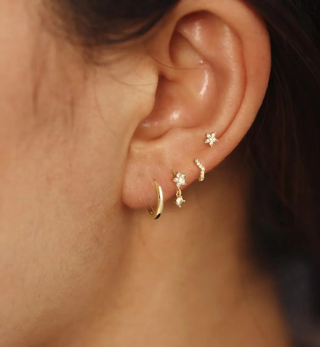 Silver Earrings for Women Hypoallergenic Huggies Earring Stack Gold Silver Jewelry Set Dainty Diamond Hoop Jewelry for Woman