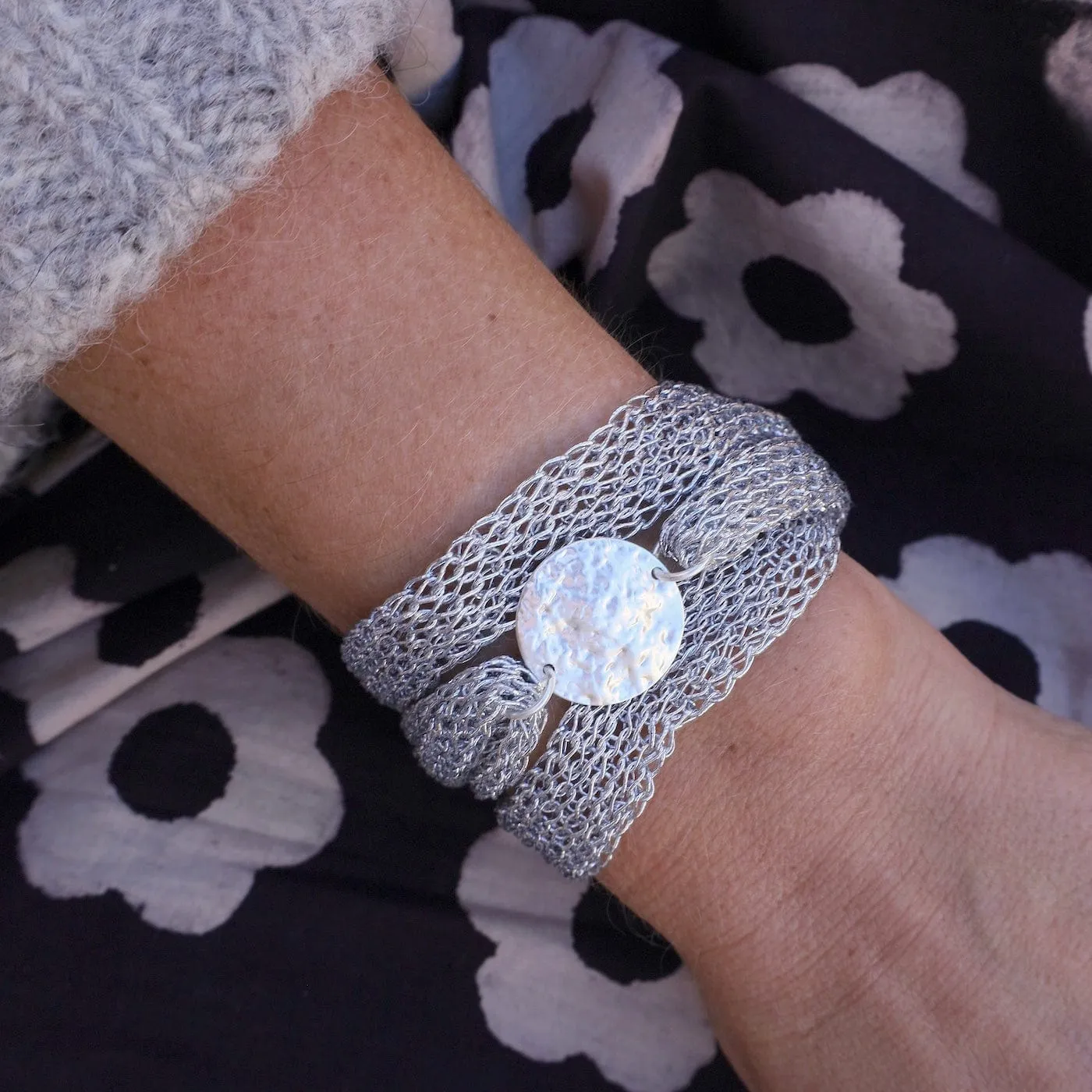 Silver Mesh Coin Bracelet