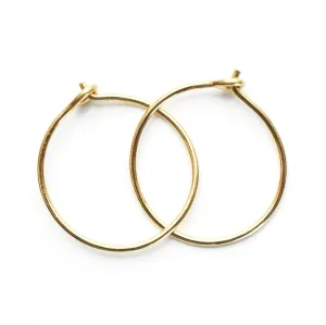 Small 14k Yellow Gold Fill Half Inch Earrings. 12mm, 22 Gauge Handmade For Men Women or Children. Little Sleeper Hoop Huggy Minimalist Hypoallergenic Earring