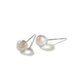 SofiaCreations Handmade Labradorite Natural Gemstone Crystal Stud Earrings Minimalist Dainty Simple Women Stud Earrings Healing Meditation Reiki Balance Calming Earrings Studs