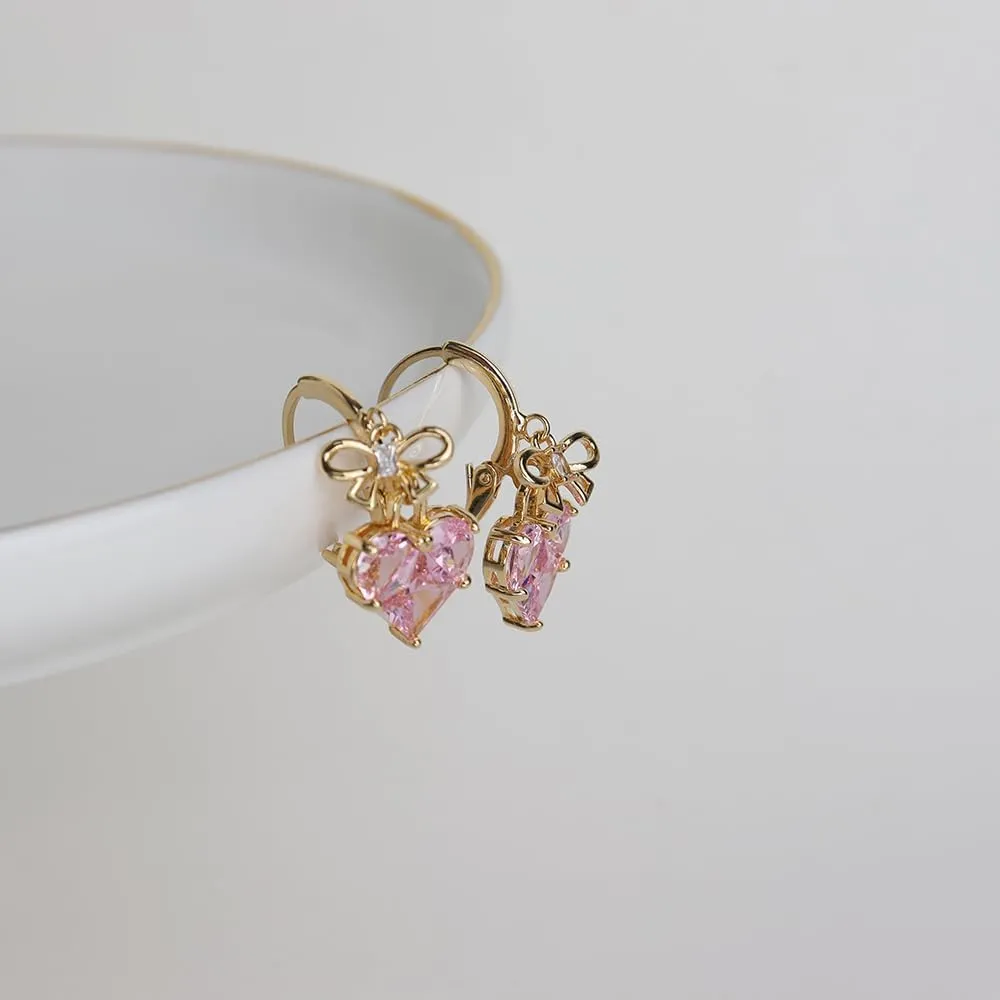 Sonateomber Small Hoop Dangle Earrings for Women, Trendy Dainty Rhinestone CZ Dangling Prom Wedding Leaf Flower Snowflake Butterfly Starfish Fashion Jewelry Gift