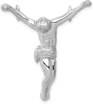 Sonia Jewels Real 14k White Gold Jesus Chain Slide Pendant Charm - 40mm x 32mm