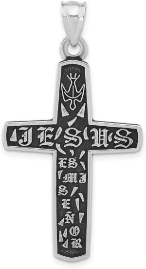 Sonia Jewels Real 925 Sterling Silver Vintage Antiqued Jesus Cross Pendant Charm