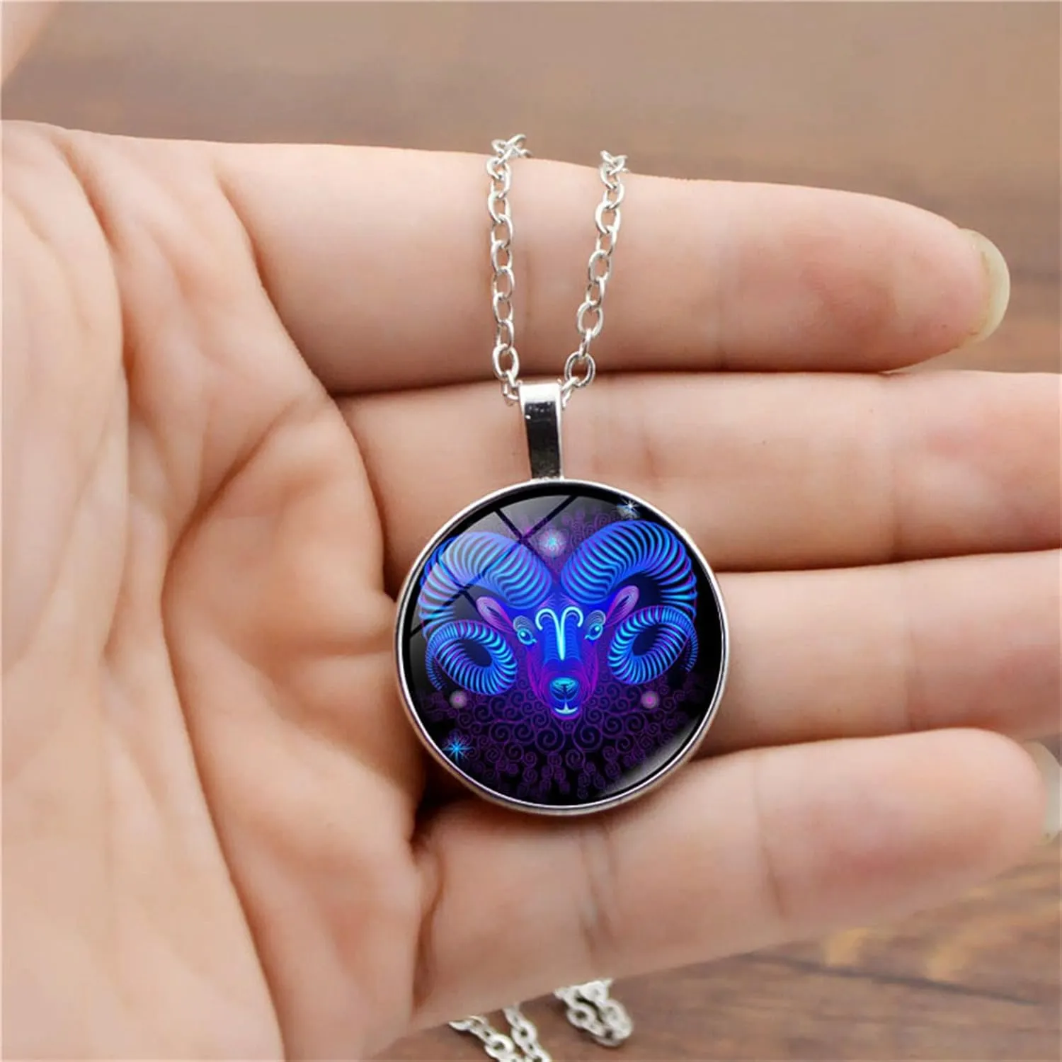 Spirit Necklace Zodiac, Serene Manifestation Necklace, Zodiac Pendant Necklace, 12 Constellation Luminous Stone Couple Necklace, Gift Ideal For Horoscope Lovers.