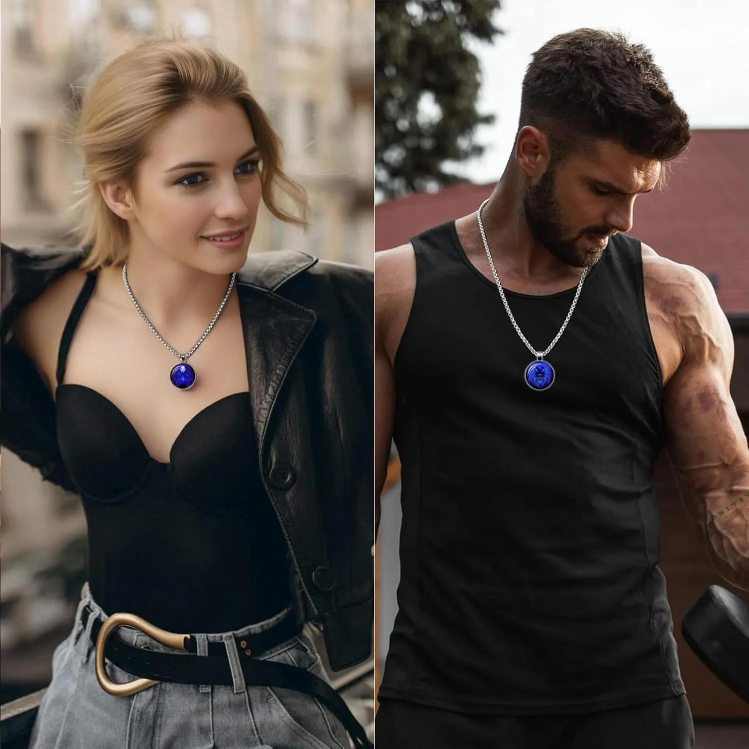 Spirit Necklace Zodiac, Serene Manifestation Necklace, Zodiac Pendant Necklace, 12 Constellation Luminous Stone Couple Necklace, Gift Ideal For Horoscope Lovers.