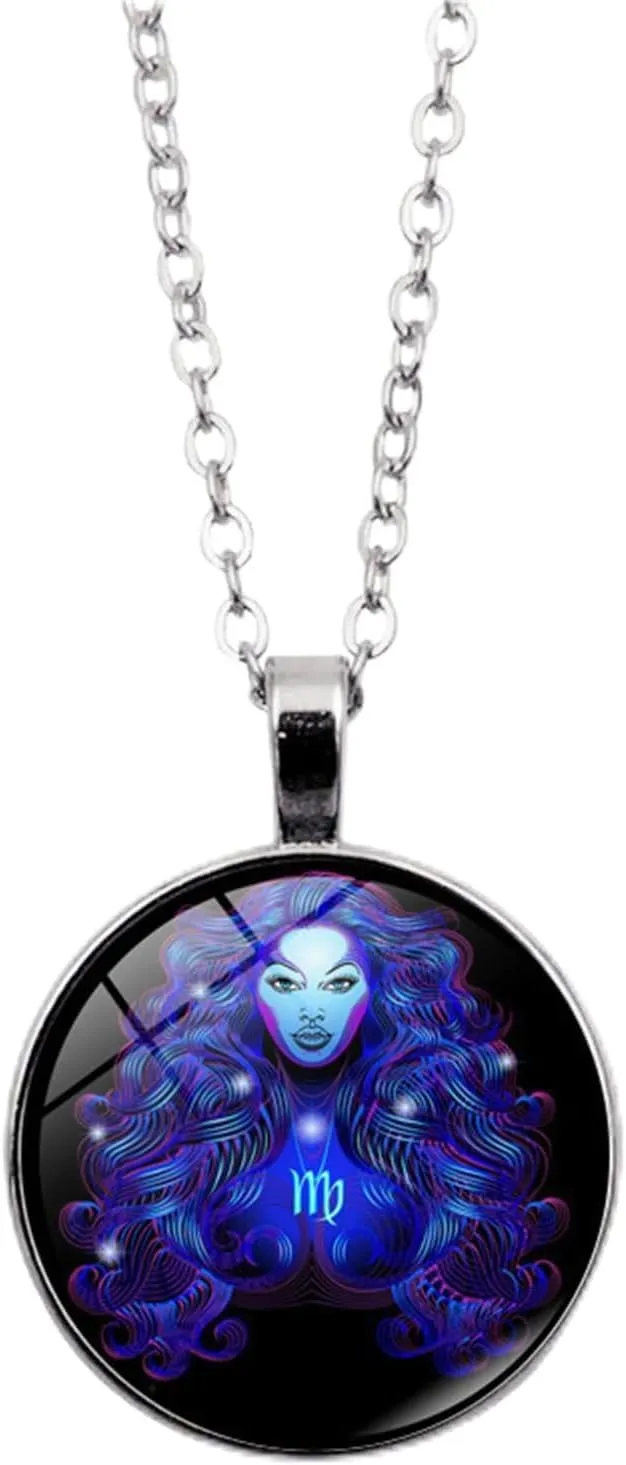 Spirit Necklace Zodiac, Serene Manifestation Necklace, Zodiac Pendant Necklace, 12 Constellation Luminous Stone Couple Necklace, Gift Ideal For Horoscope Lovers.