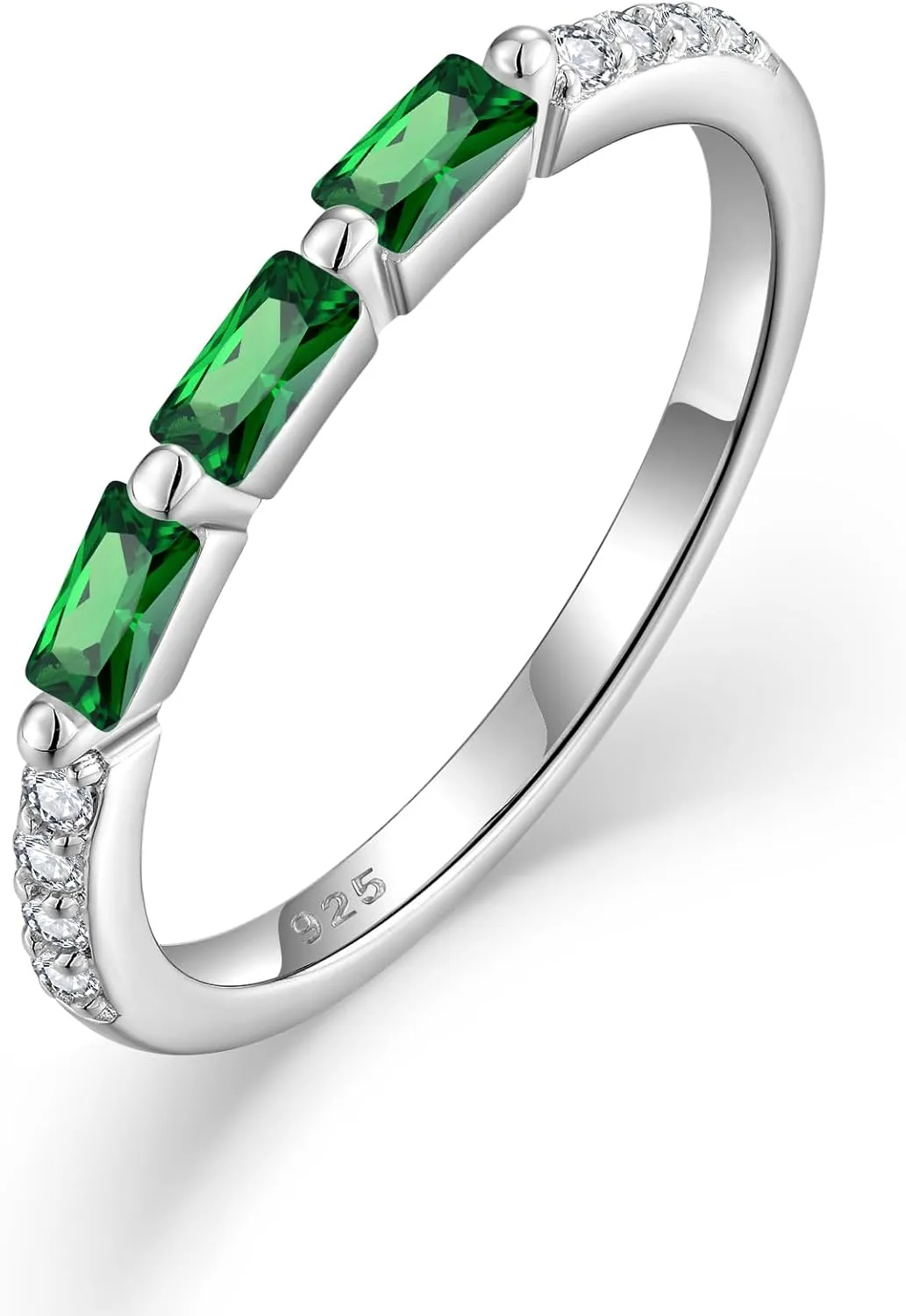 Stackable Rings for Her 925 Sterling Silver Promise Ring Engagement Anniversary Eternity Ring Birthstone Jewelry Gifts for Women Size 5-10