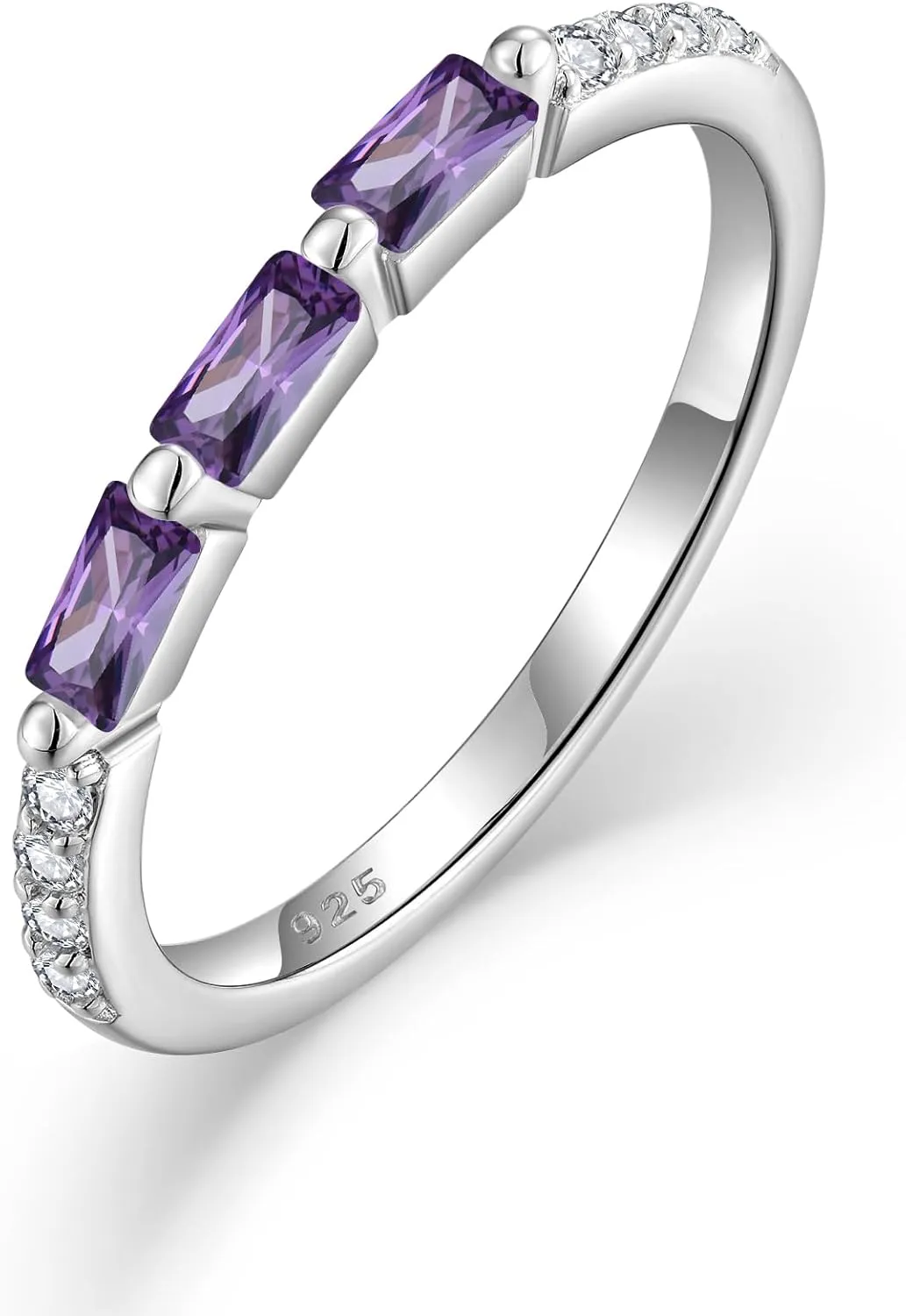 Stackable Rings for Her 925 Sterling Silver Promise Ring Engagement Anniversary Eternity Ring Birthstone Jewelry Gifts for Women Size 5-10