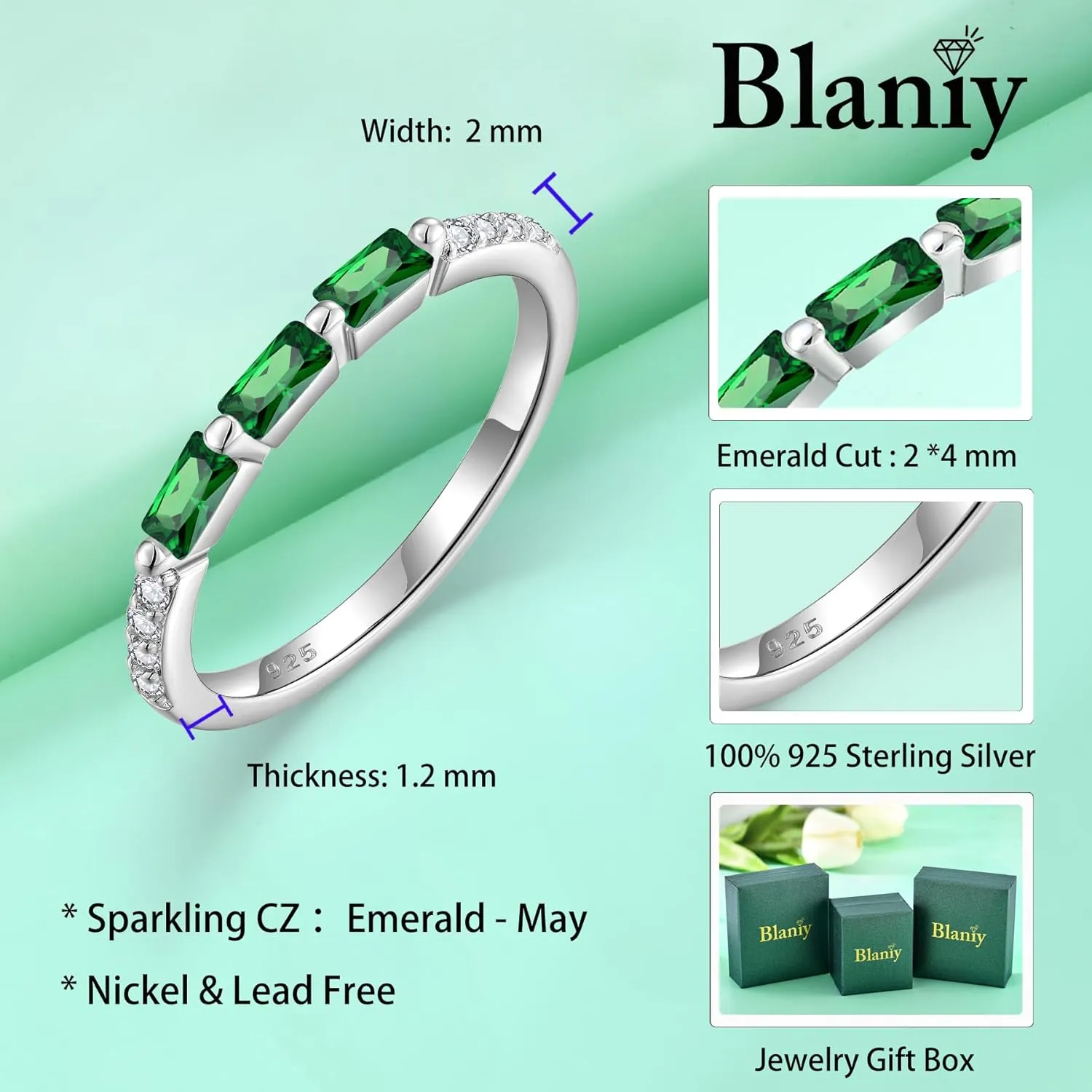 Stackable Rings for Her 925 Sterling Silver Promise Ring Engagement Anniversary Eternity Ring Birthstone Jewelry Gifts for Women Size 5-10