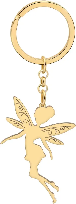 Stainless Steel Anime Butterfly Fairy Keychain Charms Gifts For Women Wallet Car Handbags Key Rings Novelty Jewelry