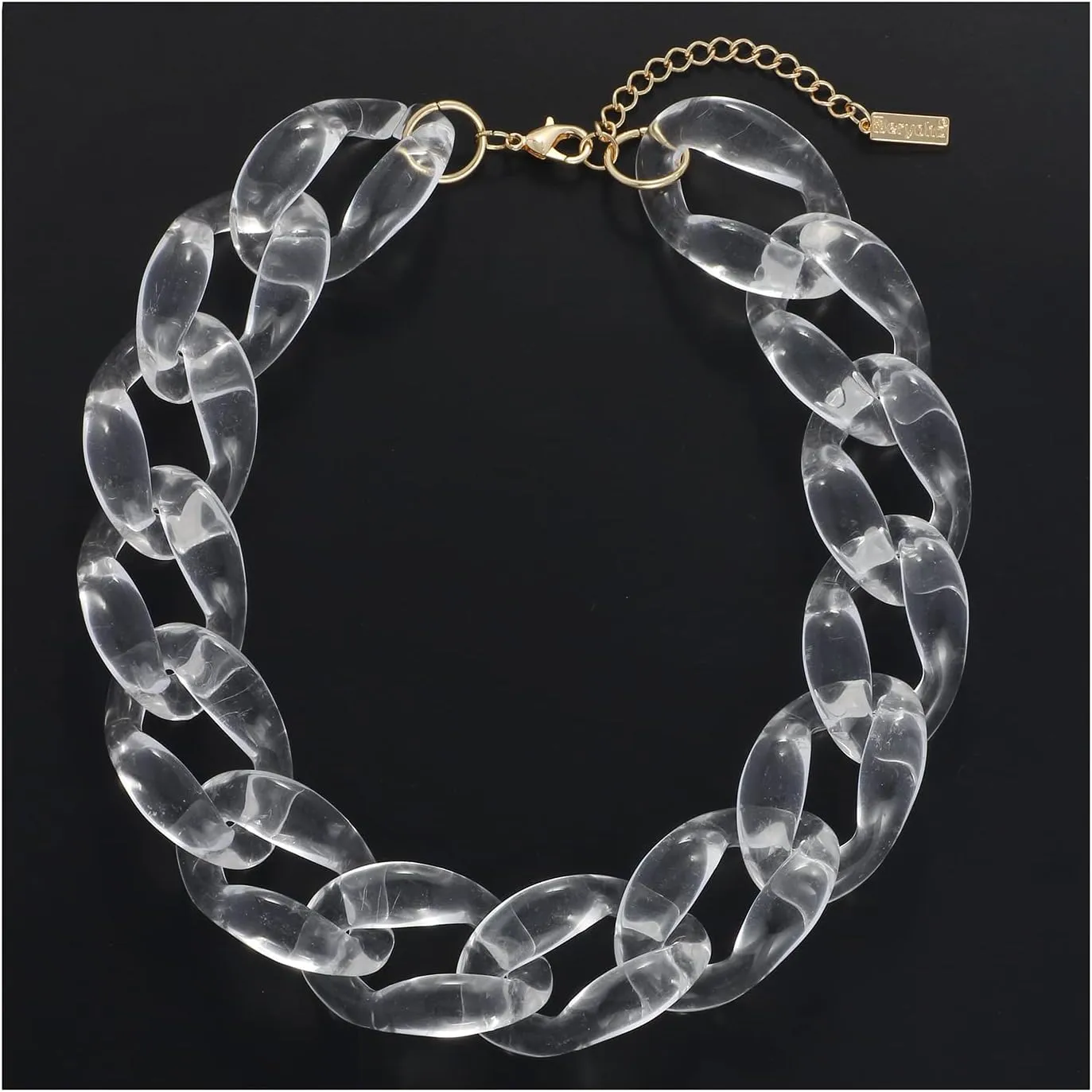 Statement Chunky Choker Fashion Acrylic Cable Link Chain Necklace for Women