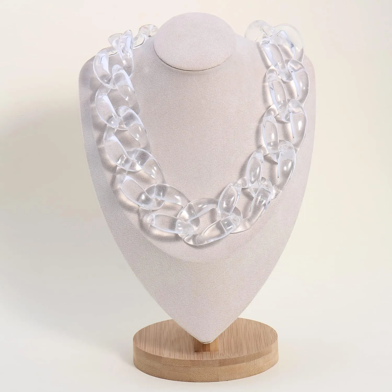 Statement Chunky Choker Fashion Acrylic Cable Link Chain Necklace for Women