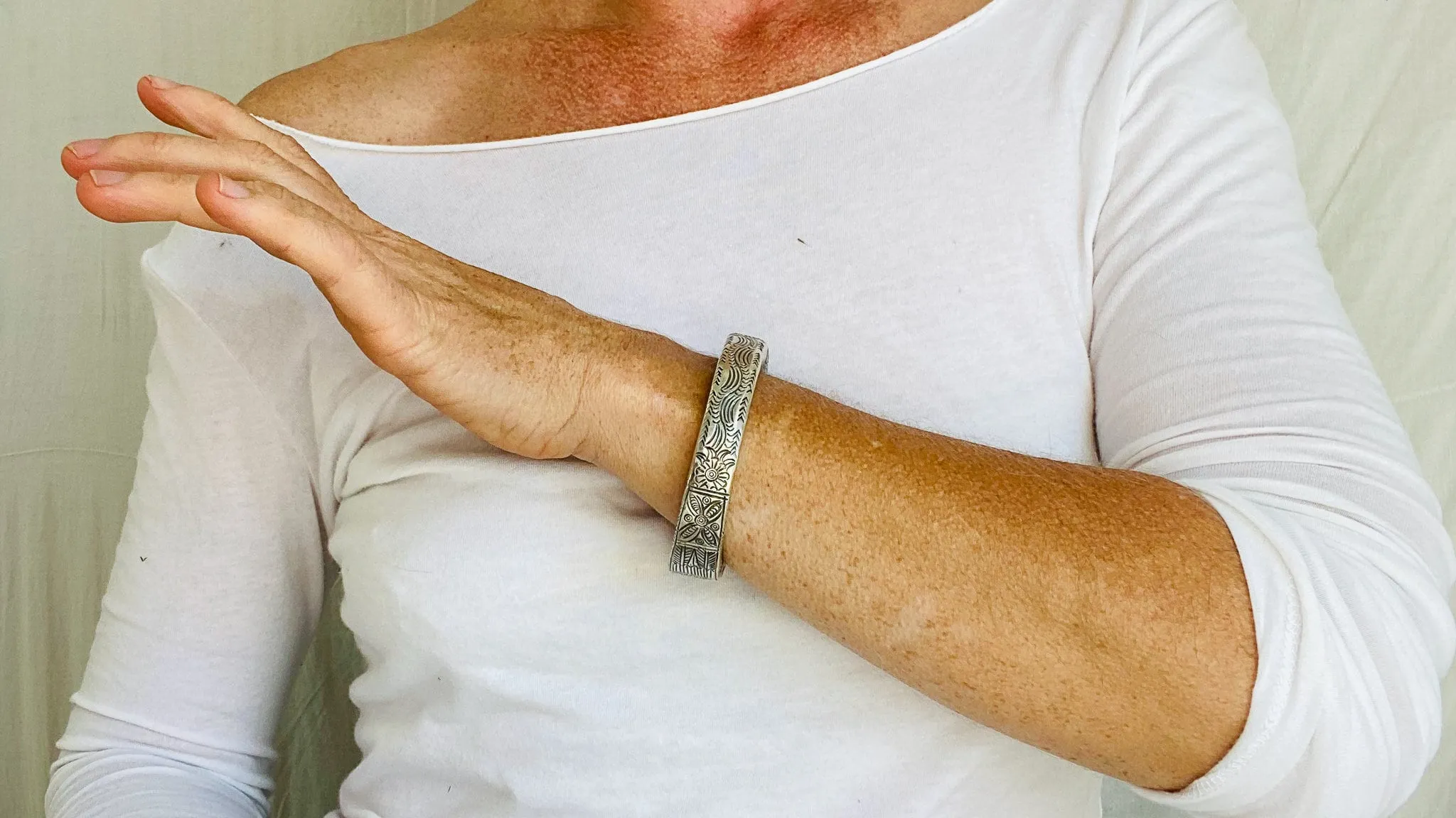 Sterling Silver Bangle from the Karen Hill Tribe. 0443