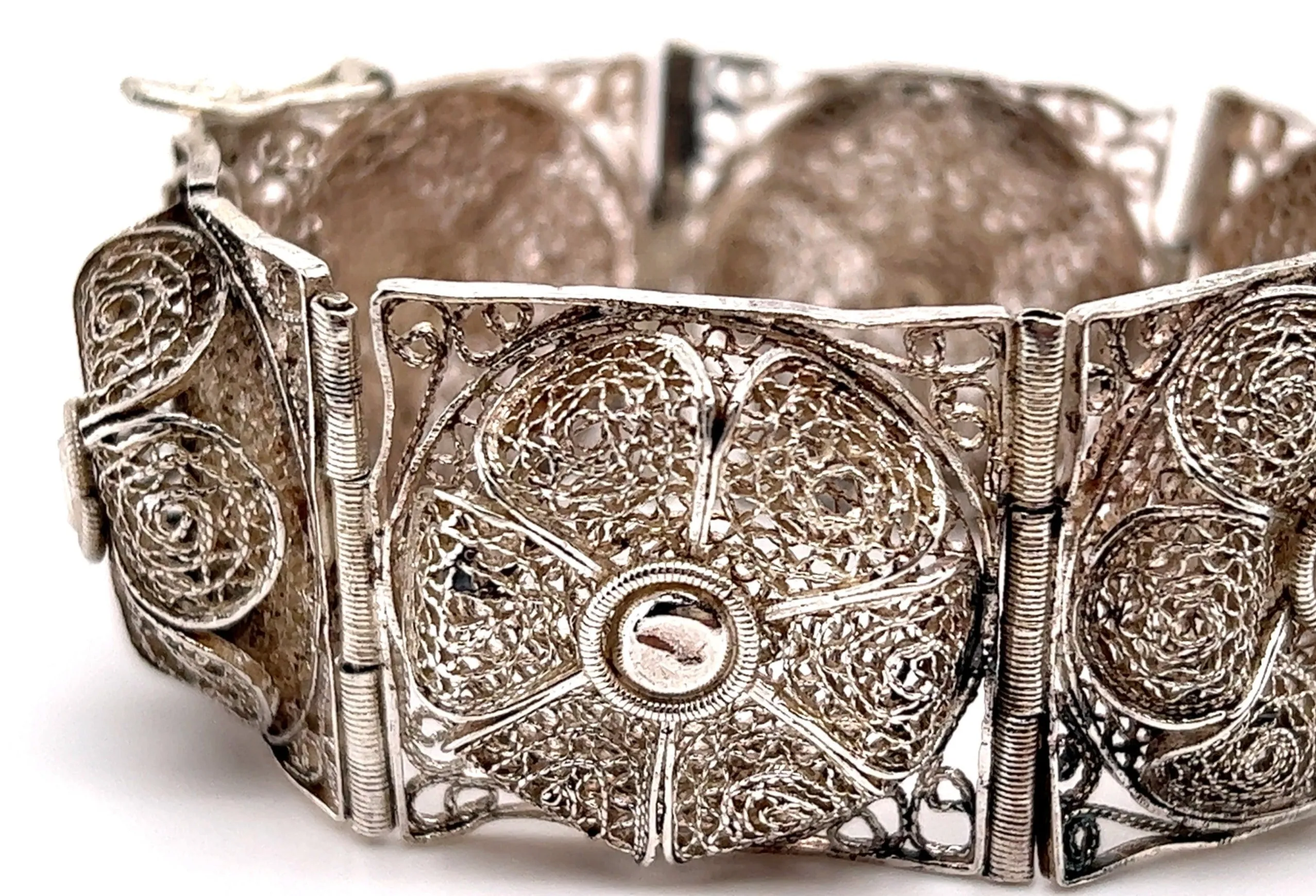 Sterling Silver Filigree Bracelet Made in Palestine