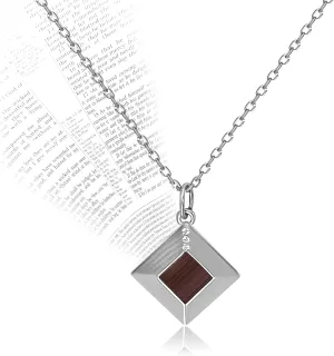Sterling Silver Nano Bible Necklace for Women : World's Smallest New Testament Pendant For Her - Engraved with 27 Books Using Nano Technology. A Unique, Elegant and creative religious Valentines gift for wife or girlfriend