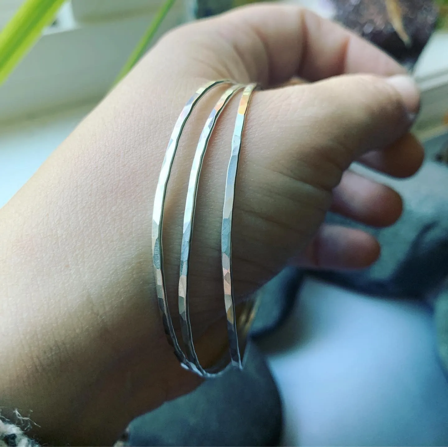 Sterling Silver Set of Three Bangles
