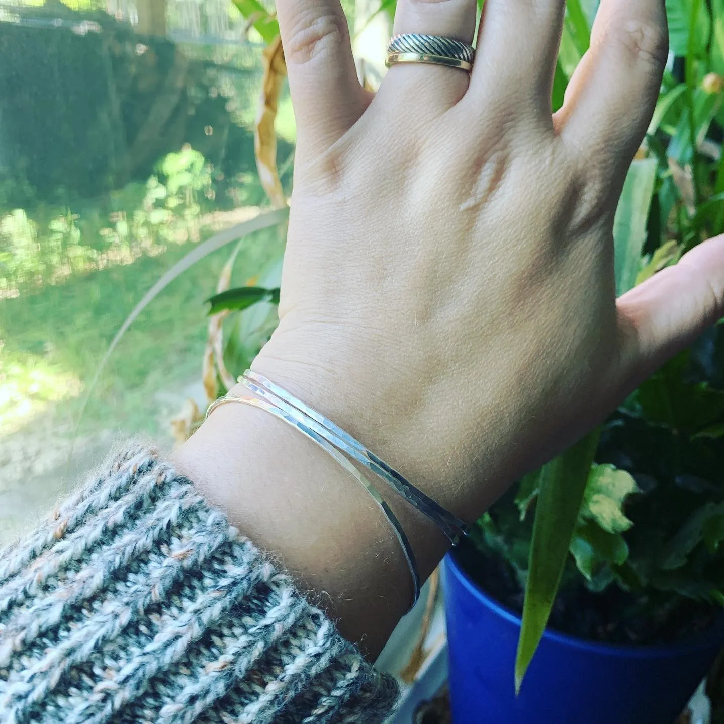 Sterling Silver Set of Three Bangles