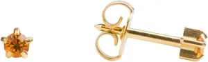 Studex 24K Gold-Plated Topaz Stud Earrings - November Birthstone | 3mm 5-Prong Design | Hypoallergenic and Nickel Safe for Sensitive Ears | High Fashion Earrings for Women
