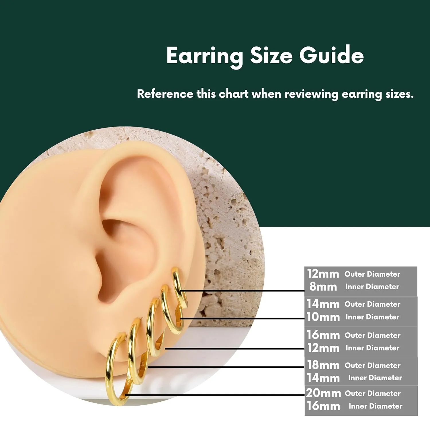 Sustainable Jewelry By SAKAR | 18k Gold Plated | 925 Sterling Silver - 18k Gold Huggie Hoop Earrings - Gold Earrings Women - Small Gold Hoop Earrings for Women - Gold Jewelry - (12 mm Diameter, Gold)