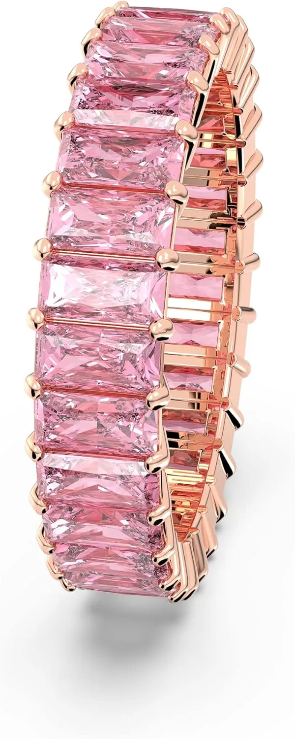 Swarovski Matrix Crystal Ring Collection, Pink Crystal, Rose Gold-Tone Finish