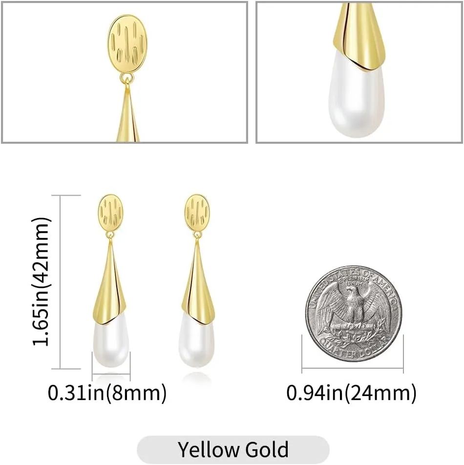 Teardrop Waterdrop Gold Dangle Earrings for Women - Trendy Upscale Dangly Earrings