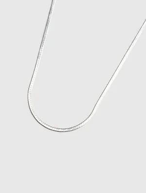 Thin Herringbone Chain - Sterling Silver