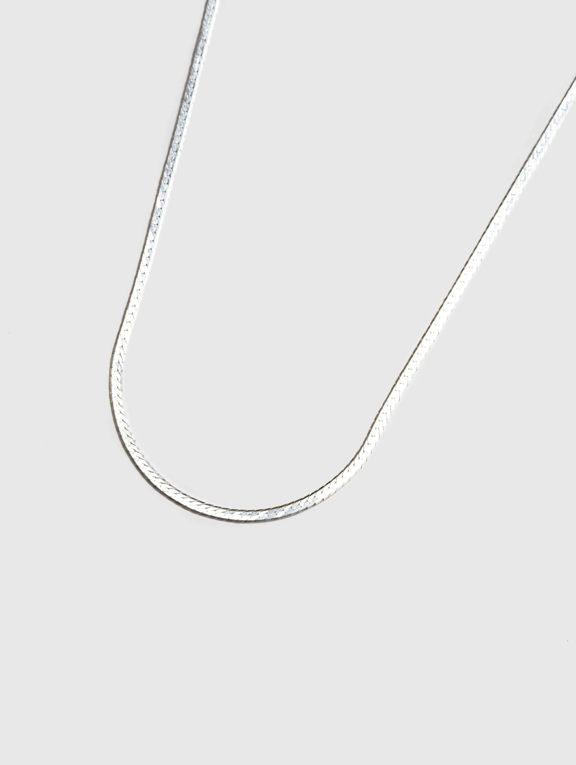 Thin Herringbone Chain - Sterling Silver