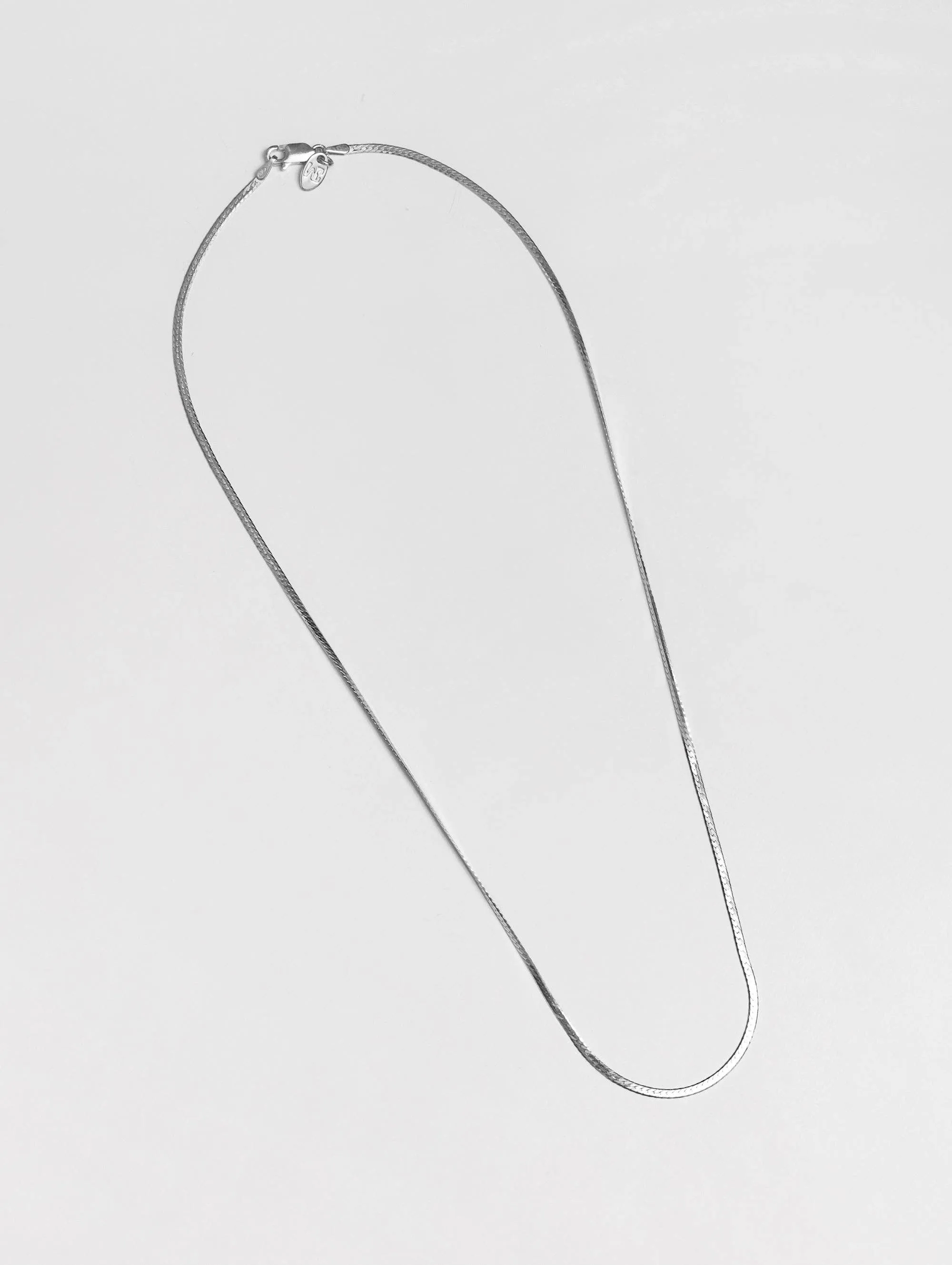 Thin Herringbone Chain - Sterling Silver