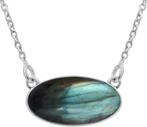 TISHAVI 925 Sterling Silver Natural Gemstone Necklace For Women, Handmade Birthstone Sterling Silver Boho Necklace Jewelry Women'S Day Gifts For Mom Wife Sister
