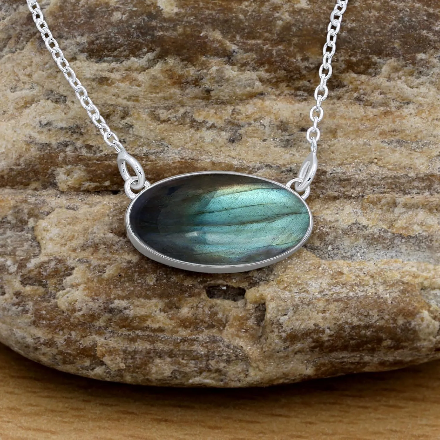 TISHAVI 925 Sterling Silver Natural Gemstone Necklace For Women, Handmade Birthstone Sterling Silver Boho Necklace Jewelry Women'S Day Gifts For Mom Wife Sister