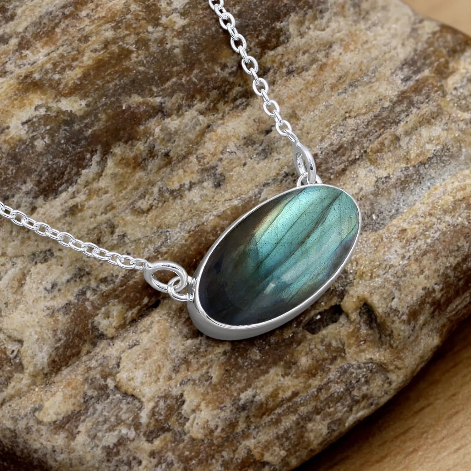 TISHAVI 925 Sterling Silver Natural Gemstone Necklace For Women, Handmade Birthstone Sterling Silver Boho Necklace Jewelry Women'S Day Gifts For Mom Wife Sister