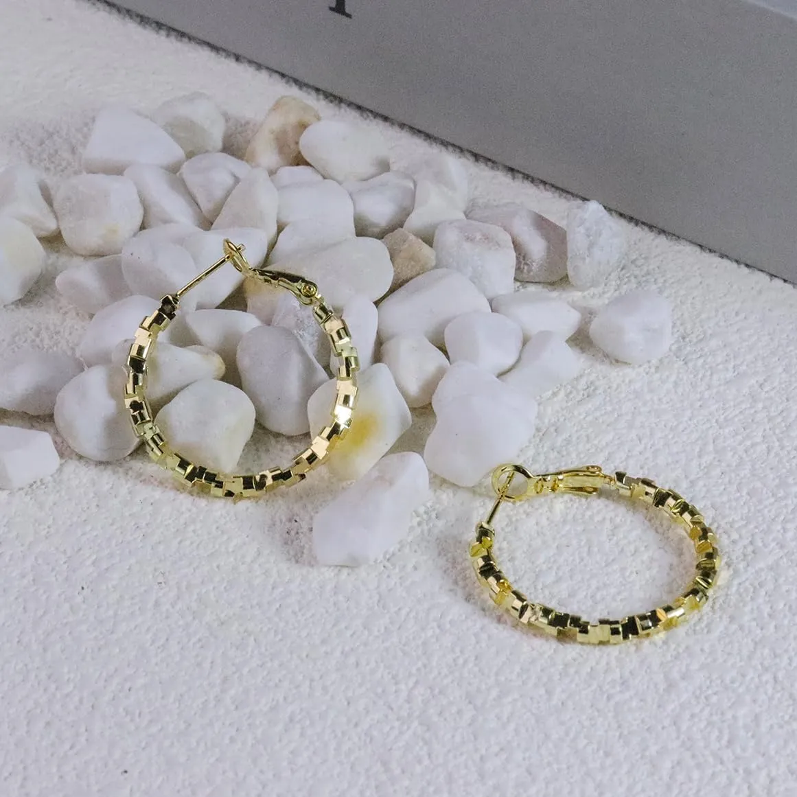 ToHeart 14k Gold Hoop Earrings for Womens Hoop Earrings Gold Plated