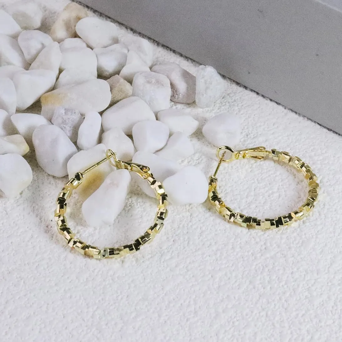 ToHeart 14k Gold Hoop Earrings for Womens Hoop Earrings Gold Plated